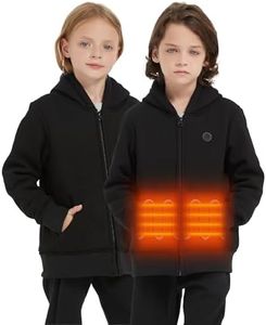HEWINZE Kids Heated Hoodie Sweatshirt,heated jacket Full-Zip for child with 5V Battery Pack