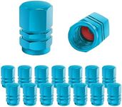 Fekey&JF 16 PCS Car Tire Valve Stem Caps, Waterproof Airtight Car Wheel Tire Valve Stem Covers Universal for Cars, Bicycles, Trucks, Motorcycles, Car Accessories for Men Women (Light Blue)