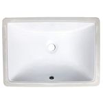 Zeek 16x11 Undermount Bathroom Sink Small Rectangle Narrow Vanity Sink - White - Fits 18 Inch Vanity - Ceramic - With Overflow - 16 Inch by 11 Inch Opening - Modern Under Mount Small Sink