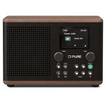 Pure Classic H4 Digital Kitchen Radio (DAB+/FM, Bluetooth, USB, AUX, Kitchen Timer, Alarm), Coffee Black/Walnut