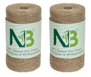 NSB NAFISA SAIFUDDIN BARDANWALA Jute Twine 2 Ply Strong 500 Meters Rope Jute Twine Spool Natural Garden String For Arts And Crafts, Gifts, Diy And Gardening Projects | 1.25Mm Thick Brown Color