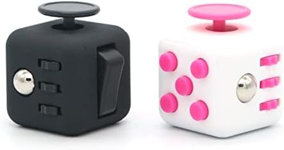 Appash Fidget Cube 2PCS Stress Anxiety Pressure Relieving Toy Great for Adults and Children[Gift Idea][Relaxing Toy][Stress Reliever][Soft Material](1Pink&1Black)