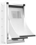 Decormax Dog Door for Wall, Steel Dog Door with Telescoping Tunnel, Weatherproof Pet Door with Two Sliding Lock Panels and Magnetic Flaps, Easy to Install, White, X-Large