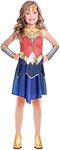 Amscan - Children's Wonder Woman Costume, Dress, Belt, Headpiece, Bracelets, DC Super Heroes, Theme Party, Carnival