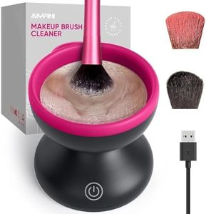 Electric Makeup Brush Cleaner Machine - Alyfini Portable Automatic USB Cosmetic Brushes Cleaner Cleanser Tool for All Size Beauty Makeup Brush Set, Liquid Foundation, Contour, Eyeshadow, Blush Brush