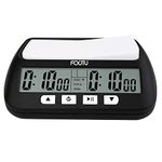 FCXJTU Chess Clock Digital Chess Timer for Board Games with Alarm, Professional Multifunction Portable Chess Clock Timer, 2 AA Battery Included Black