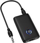 Ankilo Bluetooth 5.3 Transmitter Receiver, 3.5mm Wireless Aux Bluetooth Adapter, Long Battery Life, Low Latency for Headphones Speakers Stereo Systems TV PC