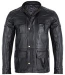 Charlie LONDON Mens Jacket Black Leather Racing Jacket | Vintage Brown Hip Length Mens Coats | Genuine Real Leather Jacket For Men | Super Stylish Biker Jacket For Smart Casual Look.