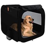 OUHOU Dog Soft-Sided Carriers, Collapsible Dog Crates for Large Dogs, Portable Travel Dog Crate, Folding Soft Dog Crate, 36"x25"x25" Dog Carrier Travel Bag with Upgrade Fleece Pad