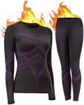 UNIQUEBELLA Womens Thermal Underwear Long Johns Base Layer for Women Ski Wear Ladies Compression Athletic Underwear Skins Set