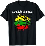 Lithuania Basketball Abstract - Lithuania Strong Basketball T-Shirt