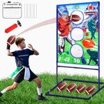 Punieayi Football Toss Game with 4 Inflatable Balls, Football Throwing Target Games for Boys 8-12, Sports and Outdoors Toys for Kids Ages 3+