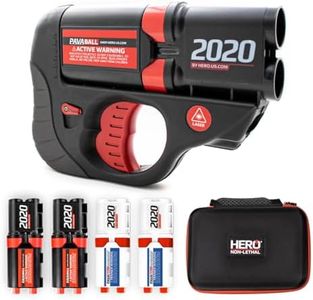 HERO 2020: Non-Lethal Gun - Self Defense Weapons for Home Defense - Compact, Easy-to-Conceal - PAVA Chemical Irritant - Pepper Spray Launch Projectile - Less Lethal Gun for Safety - Charcoal