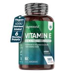 Vitamin E Capsules 400IU (Advised Intake) - 180 Vegan VIT E Oil Softgels - 6 Months Supply - Vitamin E Supplement - Natural Alpha Tocopheryl Acetate - Vitamin E Tablets Alternative