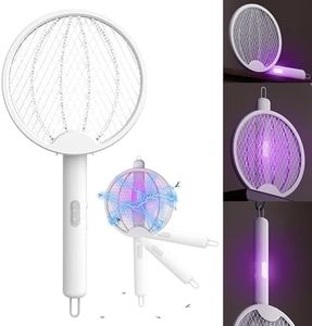 4-in-1Electric Bug Zapper, IGGDOQI Foldable & Hangable, Fly Swatter Rechargeable,Bug Zapper Racket with Powerful Mosquitoes Trap Lamp,Fly Killer,USB,Portable,for Travel & in Home