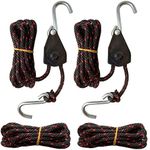 Sentry Ratchet Kayak and Canoe Bow and Stern Tie Downs 1/4" Grow Light Heavy Duty Adjustable Rope Hanger (2-Pack)