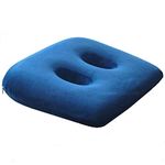 ESGT Ischial Tuberosity Seat Cushion with Two Holes for Sitting Bones- Memory Foam Sit Bone Relief Cushion for Butt, Lower Back, Hips, blue, 46x36x8CM