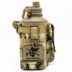 Iron Infidel Battle Bottle - Half Gallon Insulated Water Bottle with Paracord Handle - Large 64 oz Stainless Steel Water Jug With Rugged, Removable Sleeve For Keys, Wallet & Phone (OCP Camo 2 Liter)