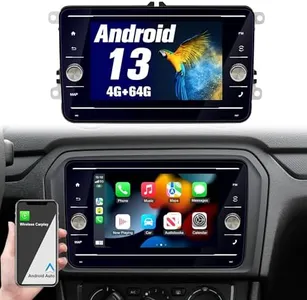 Radio for Golf: 4+64G Car Stereo with Bluetooth AM FM Apple Carplay for Volkswagen Tiguan Seat Skoda, 7" Aftermarket Touch Screen Android System Head Unit Car Play with Backup Camera GPS FMAM