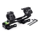 TRIROCK Tactical Cantilever Scope Mount with Picatinny Tops and Bubble Level in 1-Piece 2-Inch Offset QR/QD for Weaver/Picatinny Rails Scope Ring Mount 30mm & 25.4mm (1 inch)