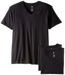 U.S. Polo Assn. Men's 3-Pack V-Neck T-Shirt, Black Night, Small