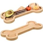 2 Pack Bone Shaped Bamboo Serving T