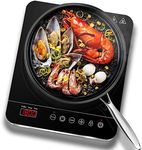 Aobosi Single Induction Cooker,Portable Induction Hob with Slim Body,Ceramic Glass Panel,10 Temperatures and Power Levels Settings,3 Hours Timer,Safety Lock