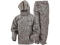 FROGG TOGGS Men's Classic All-Sport Waterproof Breathable Rain Suit, Mossy Oak Bottomland, Large
