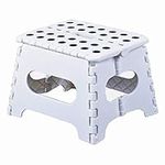 PandaEar Folding Step Stool, 7.5 Inch Lightweight Foldable Stool Kids Step Stool for Kitchen Bathroom Home Bedroom, Sturdy Kid Foot Stepping Stool, White