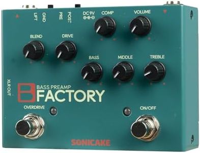 SONICAKE Bass Pedal with Overdrive Analog Preamp Compression Effects Pedal and 3-Band EQ Via Pre/Post Selection with XLR Output - B Factory