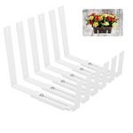 SanSanYa 6Set Window Box Planter Brackets 5.92" to 13" Adjustable Planter Box Brackets Window Plant Bracket (White)