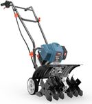 SENIX 4QL® 46 cc 4-Cycle Gas Powered Tiller Cultivator, 6 Premium Steel Forward Rotating Tines, 15-Inch Tilling Width, 8-Inch Tilling Depth, TL4QL-L1, Blue