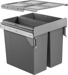 Handle & Home 500mm 68L Dark Grey Soft Close Side Mounted Bin (2x34L) | Anthracite | Under Kitchen Counter