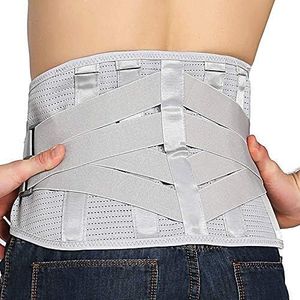 Lower Back Braces for Back Pain Relief - Compression Belt for Men & Women - Lumbar Support Waist Backbrace for Herniated Disc, Sciatica, Scoliosis - Breathable Mesh Design, Adjustable Straps (M, Gray)