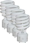 SLEEKLIGHTING Gu24 23Watt UL Listed Light Bulb Two Prong Twist 2 Pin -T2 Spiral CFL 5000K 1600lm - Day Light - 4pack