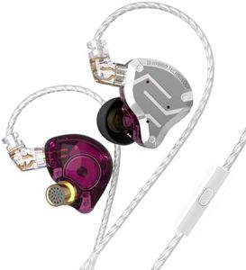 KINBOOFI Écouteurs Intra-Auriculaires KZ ZS10 Pro avec 5 conducteurs 4BA 1DD avec câble 0,75 mm détachable à 2 Broches, pour Musicien, Chanteur et Batteur (Violet, avec Micro)