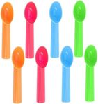 8 Pack Plastic Ice Cream Scoop Nonstick Ice Cream Spoon with Comfort Handle for Ice Cream Fruit Yogurt Potato Meat Balls Rice Dishes - Assorted Color