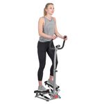 Sunny Health & Health Twister Stepper Machine, Height Adjustable Stepper, Stairs Step Exercise With Handlebars & LCD Monitor, Indoor Home Gym Workout Equipment - SF-S020027