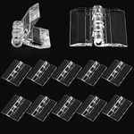 Bivethoi 10pcs Clear Acrylic Hinges for Plexiglass, Plastic Cabinet Hinges Tiny Piano Hinge, Small Box Hinges Mini Folding Hinge, Transparent Drawer Hinge for Crafts Jewelry Box (30mm x 35mm)