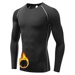 Sillictor Mens Thermal Top Long Sleeve Quick Dry Cycling Running Base Layer Mens Ski Underlayer Fleece Compression Sports Hiking Football Training T Shirts High Wicking Muscle Support 3235 Black M