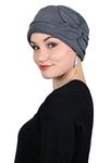 Womens Hat Fleece Beanie Cloche Cancer Headwear Chemo Ladies Winter Head Coverings Butterfly, Grey, Medium