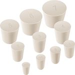 44 Packs Solid Lab Rubber Stoppers Plugs Small White Rubber Cork Stoppers Assorted Waterproof Stoppers,10 Assorted Sizes 000# to 7#