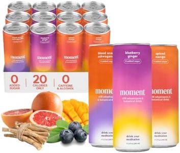 Moment Botanical Water STILL - Healthy & Natural: Hibiscus Dragon Fruit, Blood Orange, Lemon L-Theanine and Ashwagandha for Zen & Stress Relief. No Caffeine or Added Sugar. Keto. 24 Cans