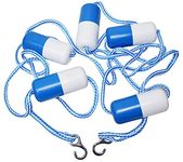 PoolSupplyTown 16' Swimming Pool Safety Divider Rope and Float Line with 2 Pre-Assembled Stainless Hooks