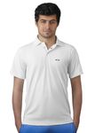 STRCH Men's Premium Nylon Regular Fit Structured Polo T-Shirt (White - Large)