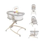 Chicco Baby Hug 4-in-1 Newborn Crib to Toddler Chair, Adjustable Height and Recliner, Activity Toy Bar, Washable Fabrics, Scandinavian, 07087157610000