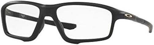 Oakley Men's OX8076 Crosslink Zero Square Prescription Eyeglass Frames, Satin Black/Demo Lens, 56 mm