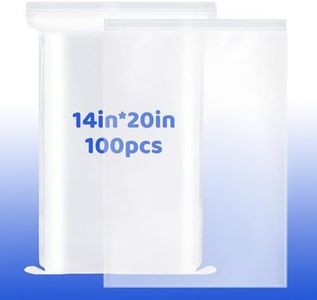 14" x 20" Clear Plastic Reclosable Zip poly Bags with Resealable Lock Seal Zipper 100 Pack