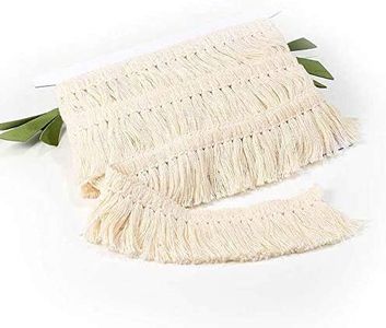 VU100 Cotton Fringe Trim 1-1/2 inch Tassel Trim by 5 Yard for Sewing Edging Trimming Curtain Blanket Hanging Rugs Clothing Home Decor(Off White)