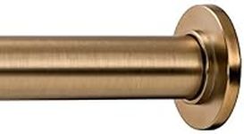 Ivilon Tension Curtain Rod - Spring Tension Rod for Windows or Shower, 36 to 54 Inch. Warm Gold
